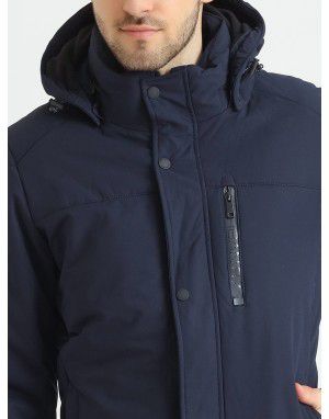 MEN QUILTED PUFFER JACKET WITH FLEECE LINNING  POLYSTER 